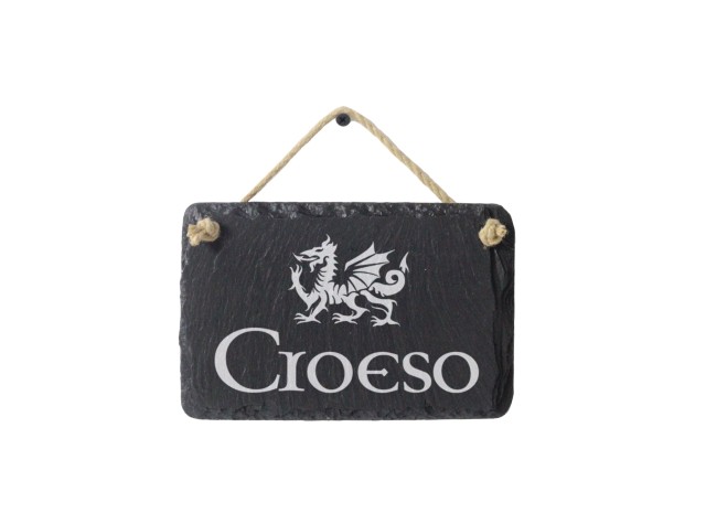 Croeso Welcome Welsh Slate Sign